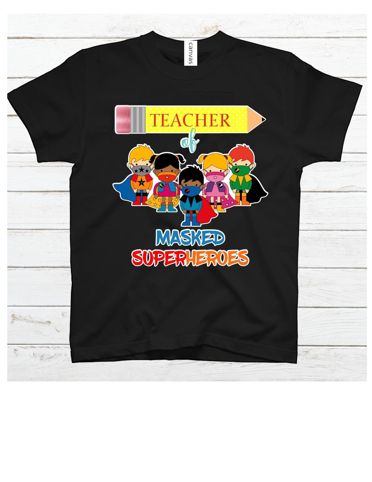 Teacher of Masked Superheroes TShirt 3 masked super heroes teacher shirt black