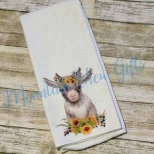 goat sunflower waffle weave towel