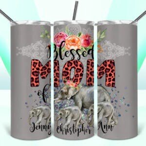 blessed mom elephants stainless steel tumbler