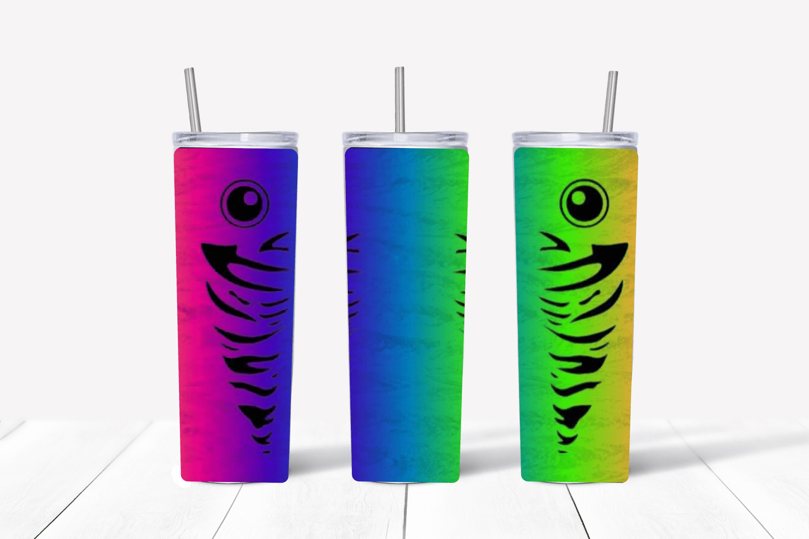 Fishing Lure Tumbler - Blue Green Purple 1 Fishing Lure Tumbler Blue