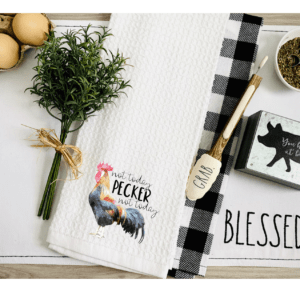 not today pecker funny kitchen towel