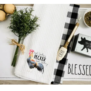 not today pecker funny kitchen towel