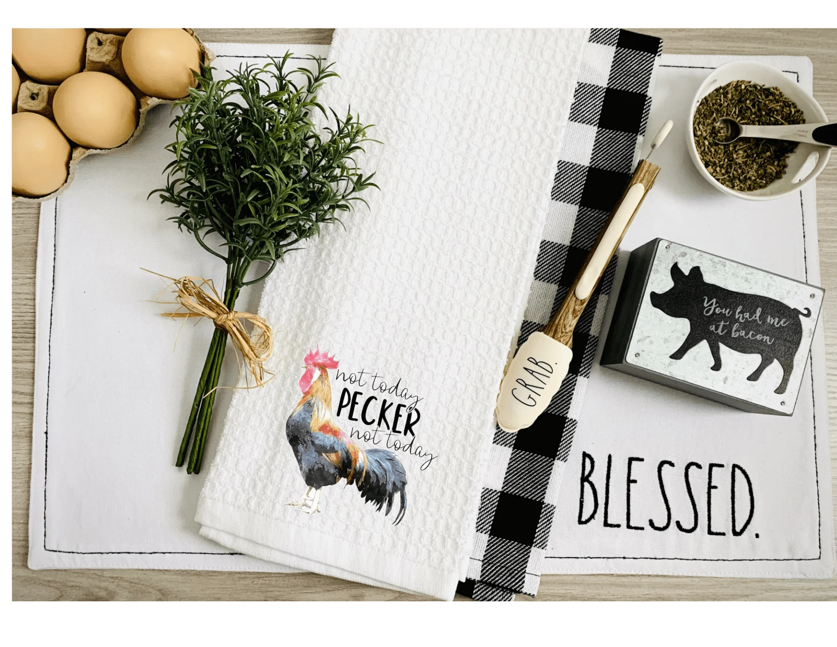 not today pecker funny kitchen towel