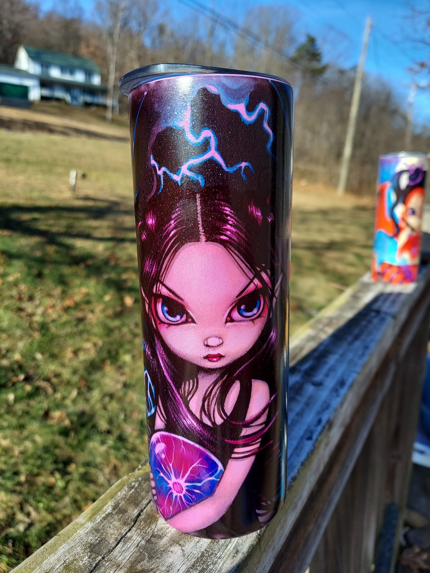 Bringer of Lightning Tumbler - Strangelings - 20 oz Glow in the Dark Tumbler 8 lightning bringer purple tumbler