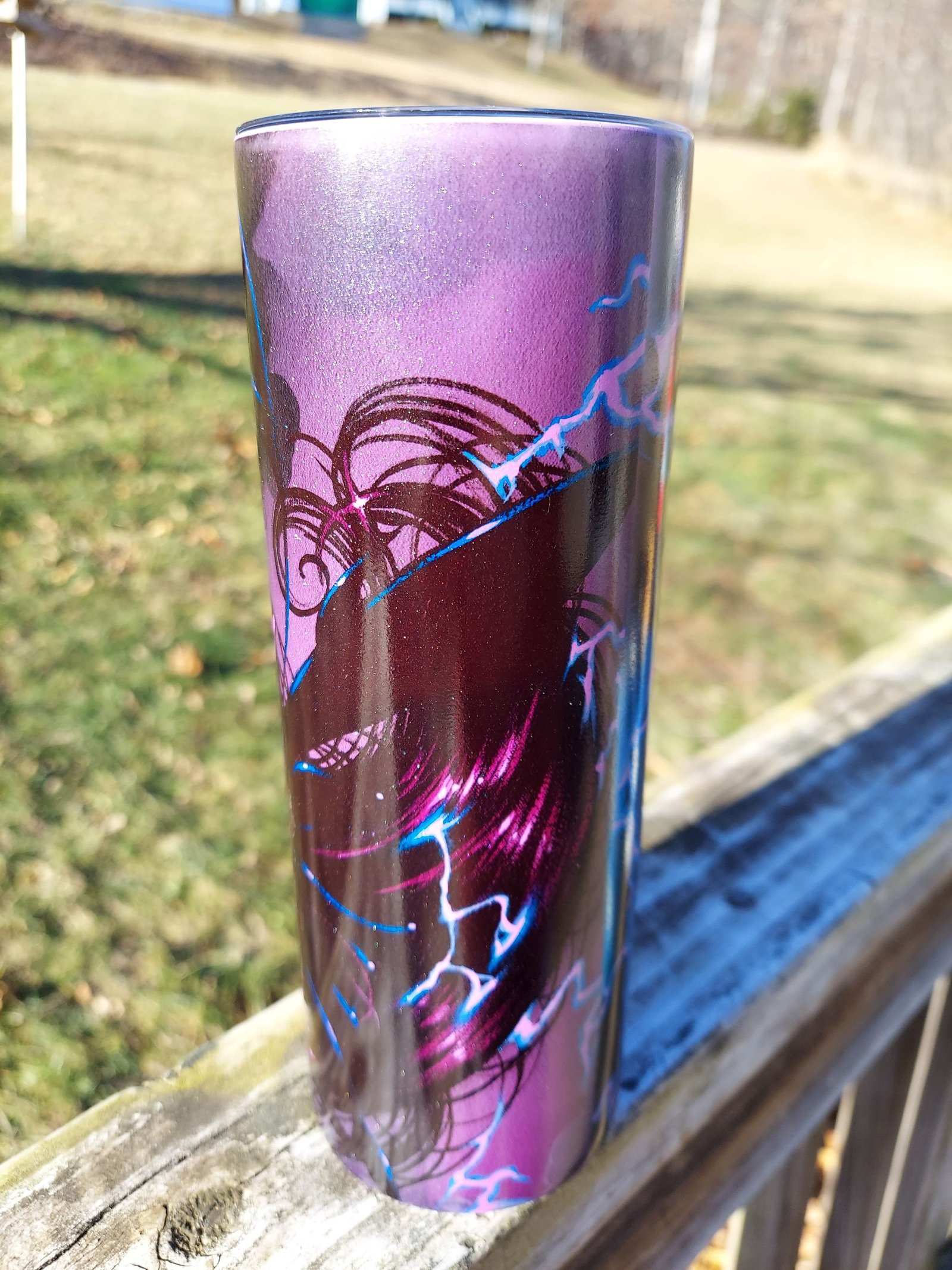 Bringer of Lightning Tumbler - Strangelings - 20 oz Glow in the Dark Tumbler 5 strangeling tumbler side