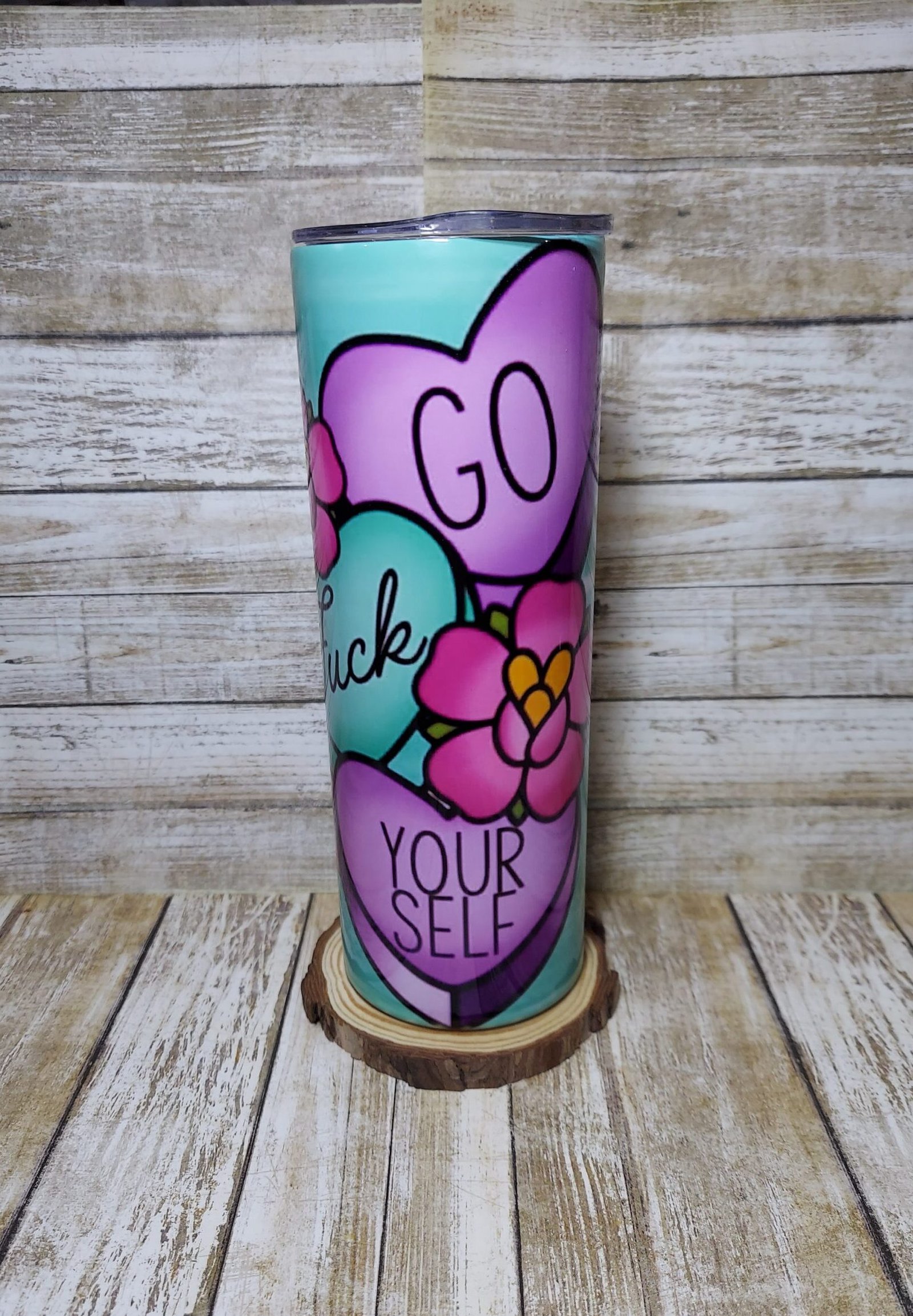 Snarky Go Fuck Yourself Tumbler 20 oz Regular or Bluetooth Speaker 3 funny tumbler - go fuck yourself hearts