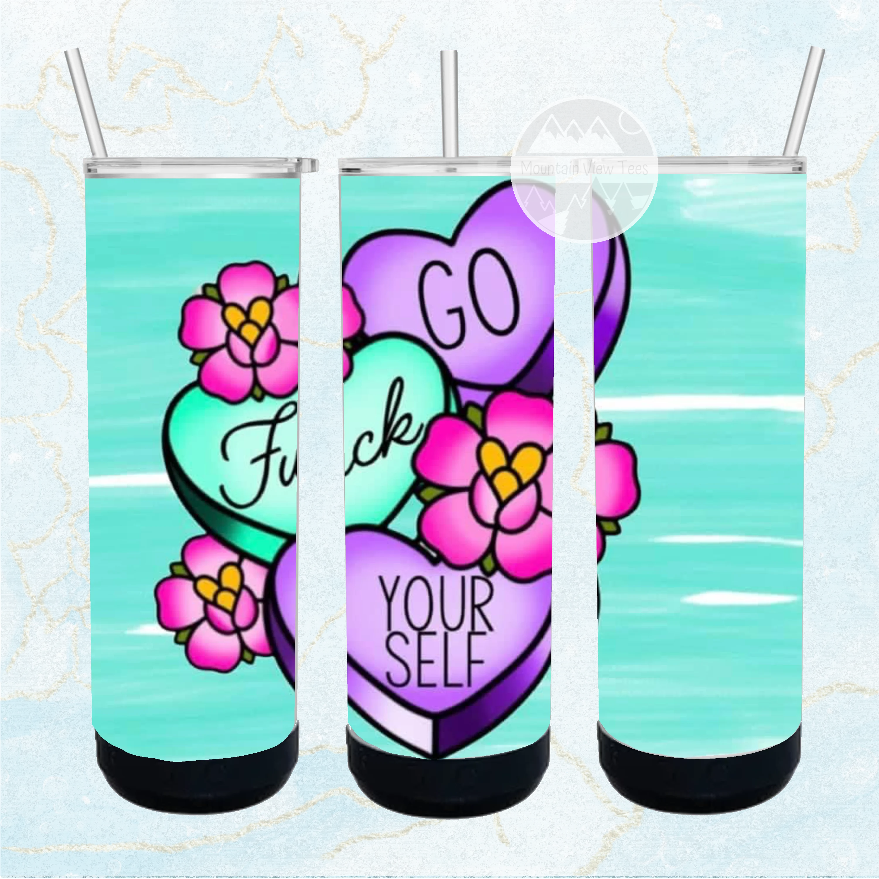 Snarky Go Fuck Yourself Tumbler 20 oz Regular or Bluetooth Speaker 7 go fuck self hearts speaker