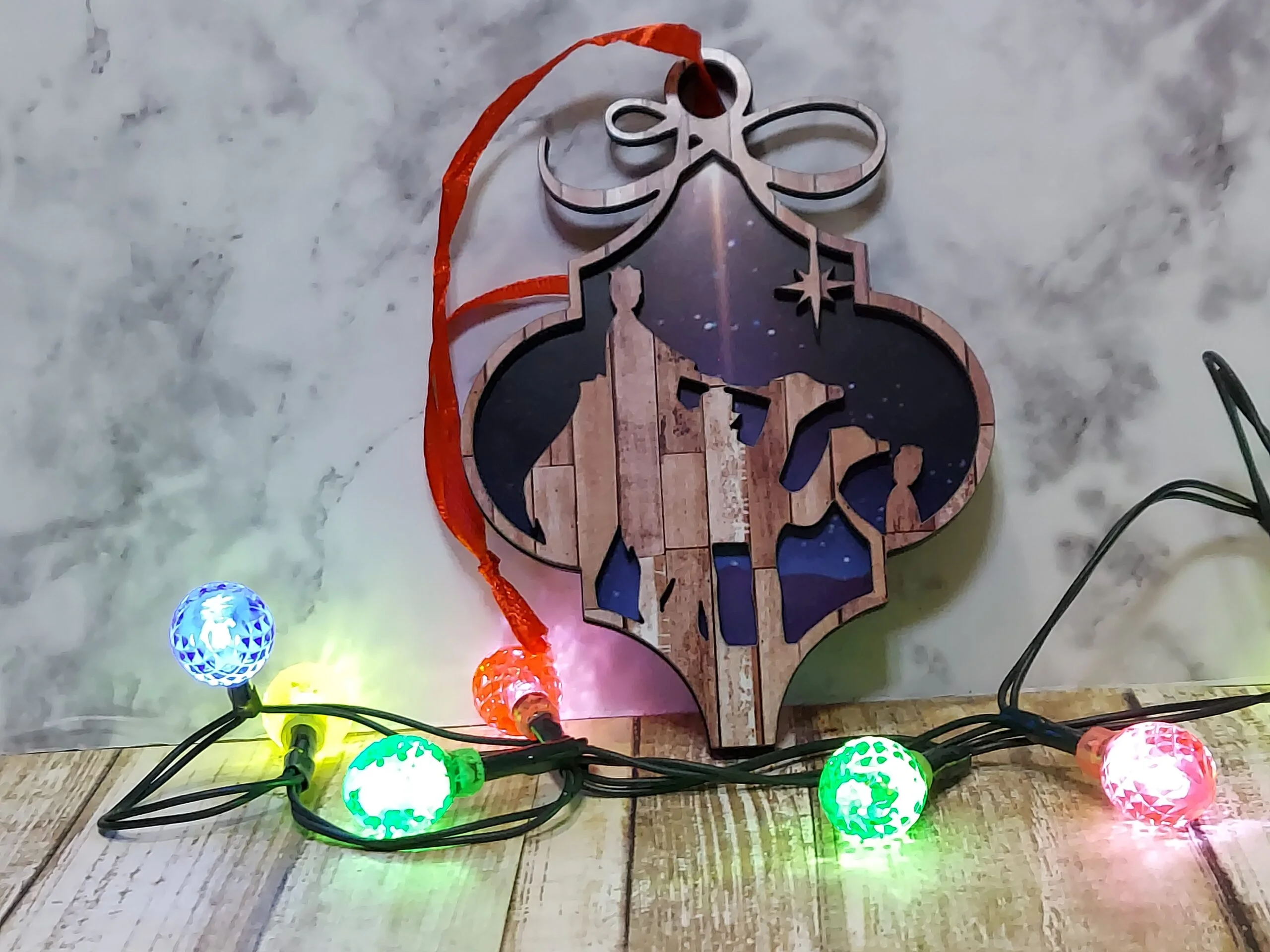 Wise Men Ornament with Christmas Lights
