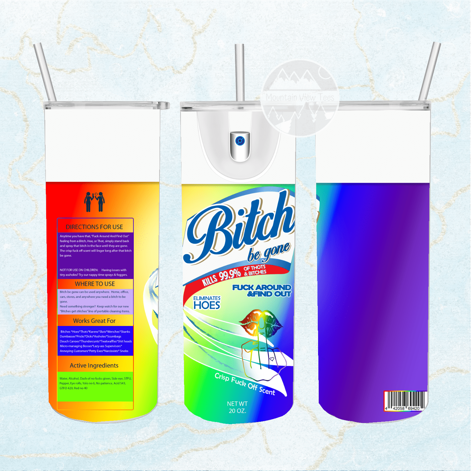 Bitch Be Gone Spray Tumbler Snarky and Funny Gift for Women 8 Bitch Be Gone Spray Tumbler Snarky and Funny Gift for Women - Image 8