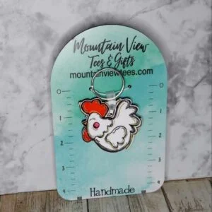 quirky and fun chicken keychain