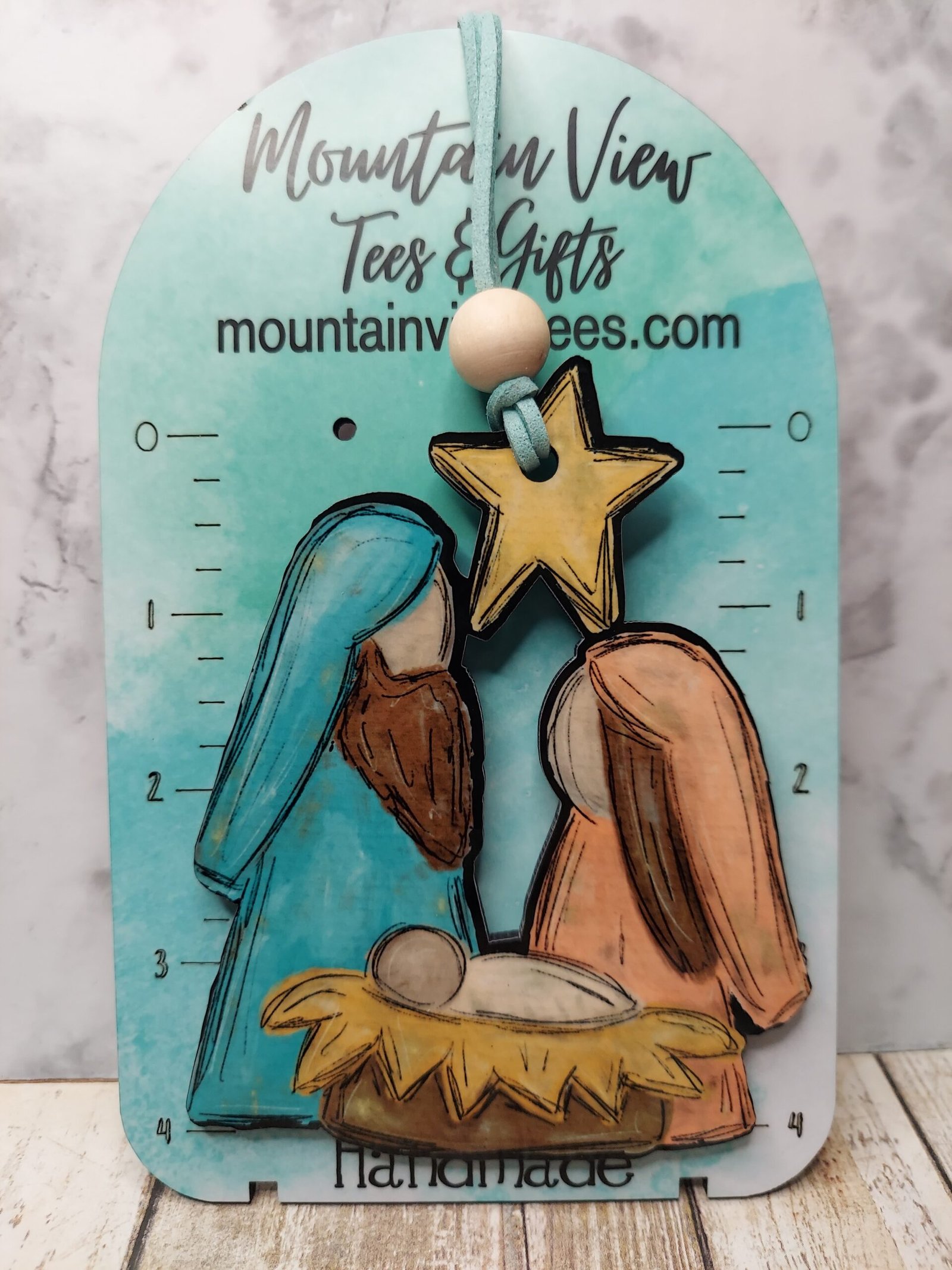 Nativity Wooden Ornament – Handmade MDF Christmas Ornament 1 Nativity Wooden Ornament – Handmade MDF Christmas Ornament