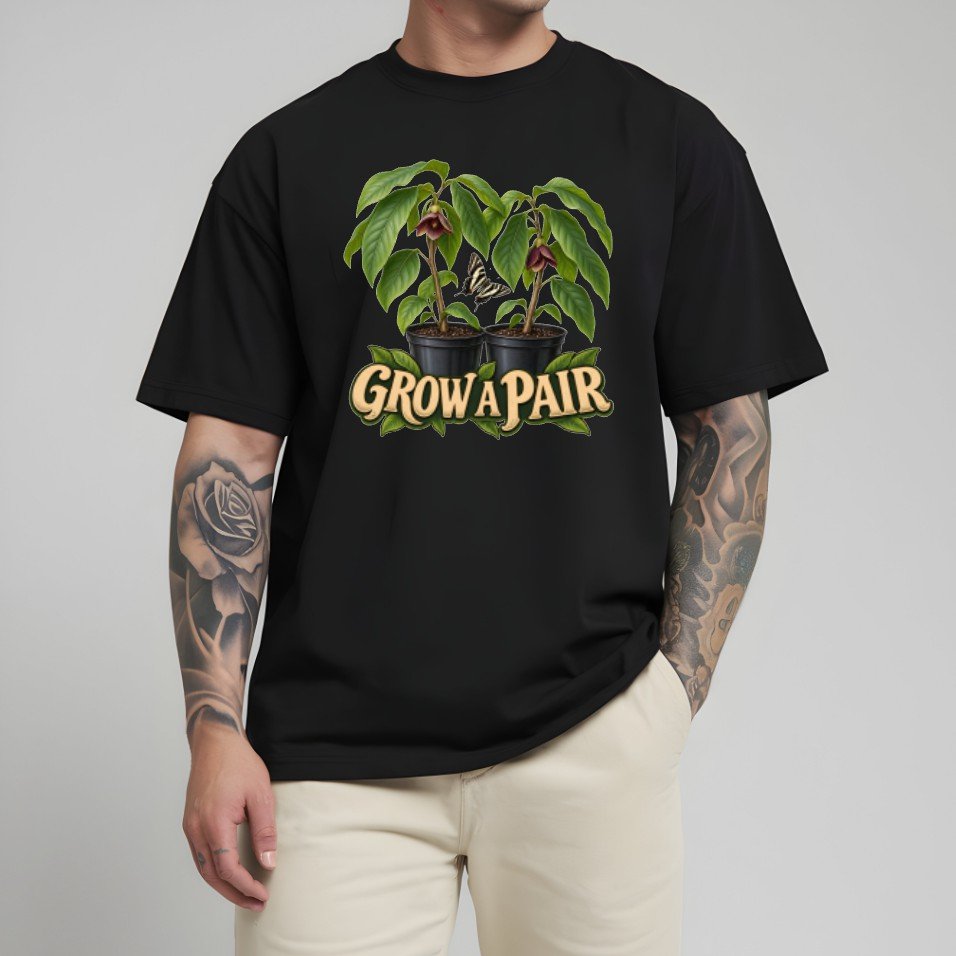 Grow a Pair Shirt for Pawpaw Growers - Pawpaw Fruit Tee 1 Grow a Pair Shirt for Pawpaw Growers - Pawpaw Fruit Tee