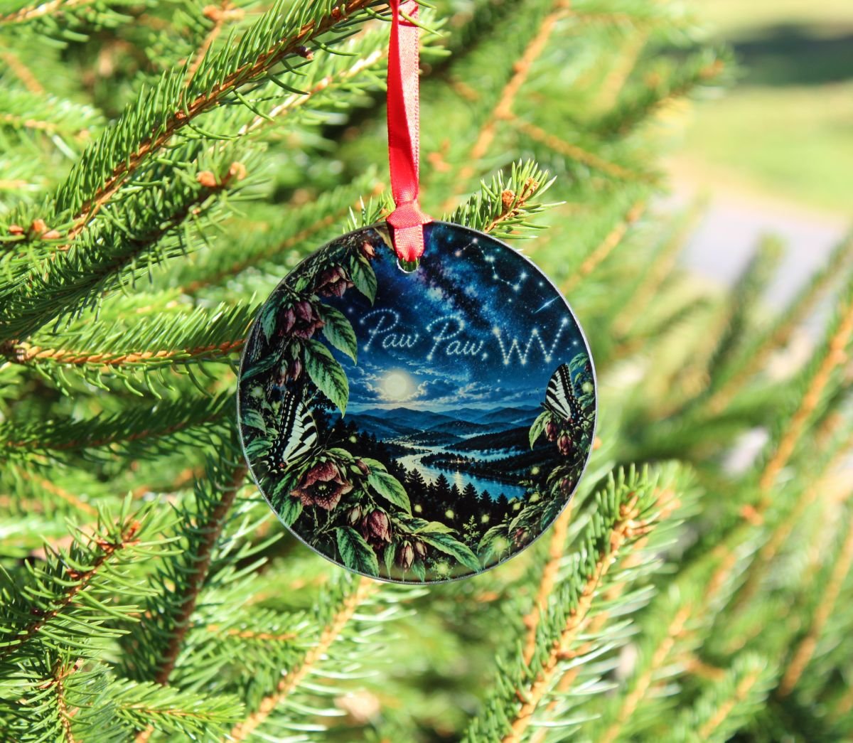 Paw Paw WV Ornament – Glass Hometown Keepsake 1 Paw Paw WV Ornament – Glass Hometown Keepsake