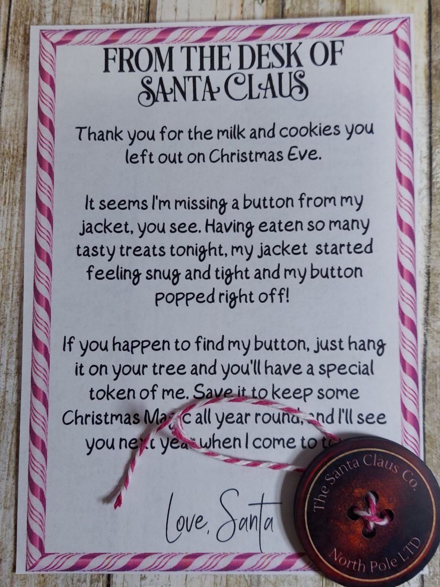 Santa's Lost Button – Personalized Christmas Eve Letter & Keepsake 3 Santa's Lost Button – Personalized Christmas Eve Letter & Keepsake - Image 3